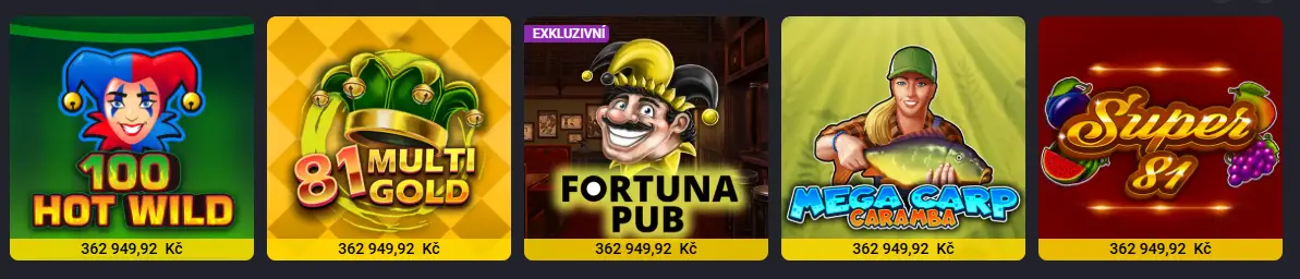 Výherní automaty – 100 Hot Wild, 81 Multi Gold, Fortuna Pub, Mega Carp Caramba, Super 81 Online automaty 100 Hot Wild, 81 Multi Gold, Fortuna Pub, Mega Carp Caramba a Super 81 s jackpotem