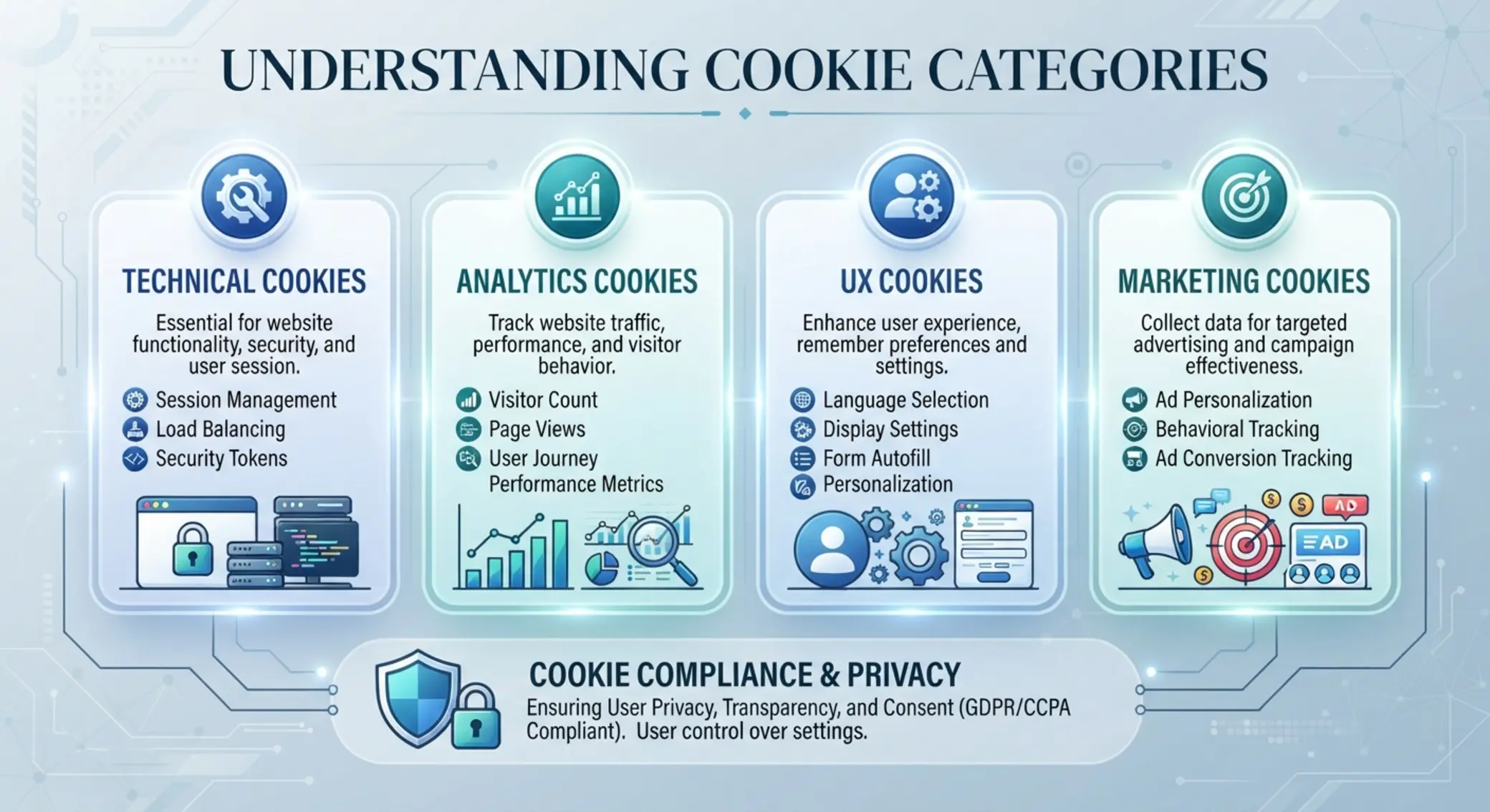 Přehled kategorií cookies na webu