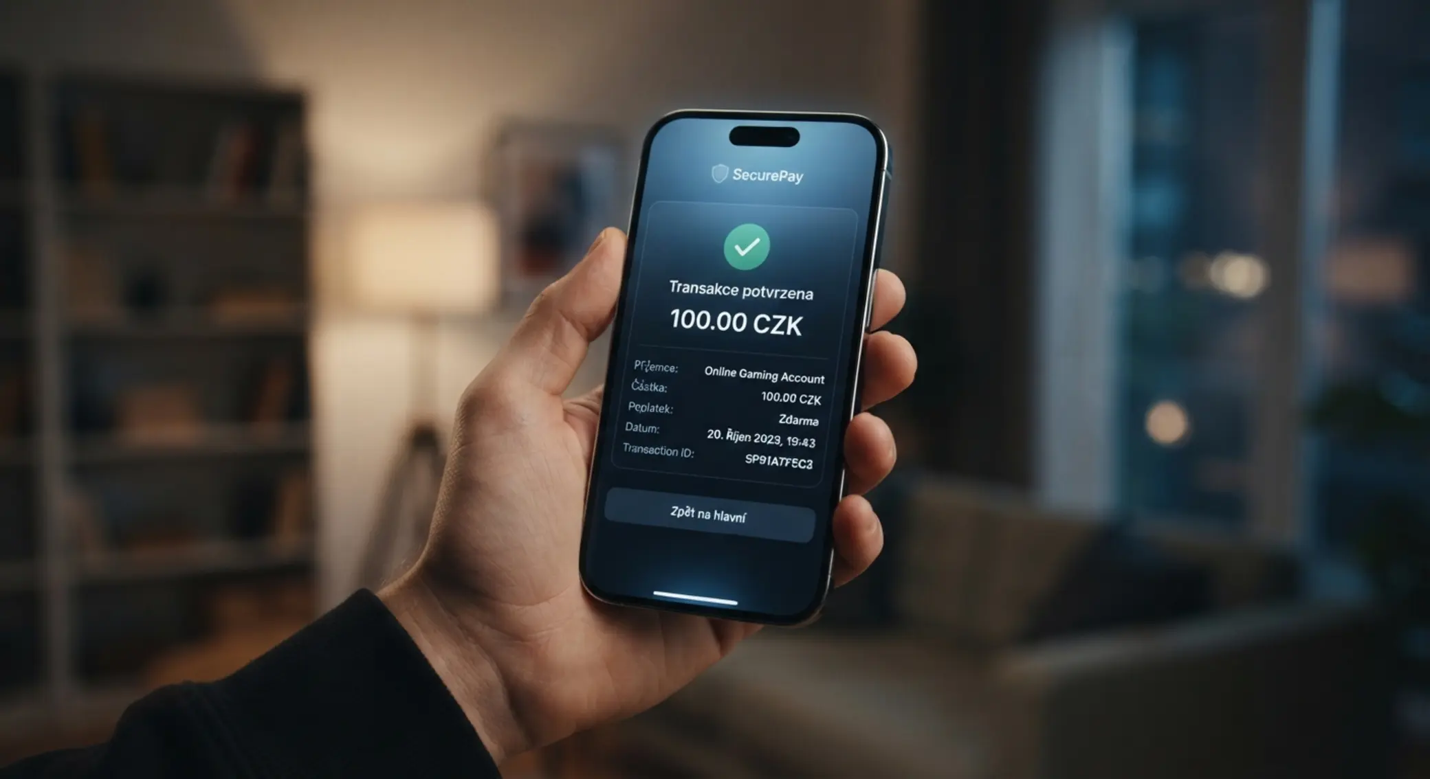 Mobilní telefon s potvrzeným vkladem 100 Kč
